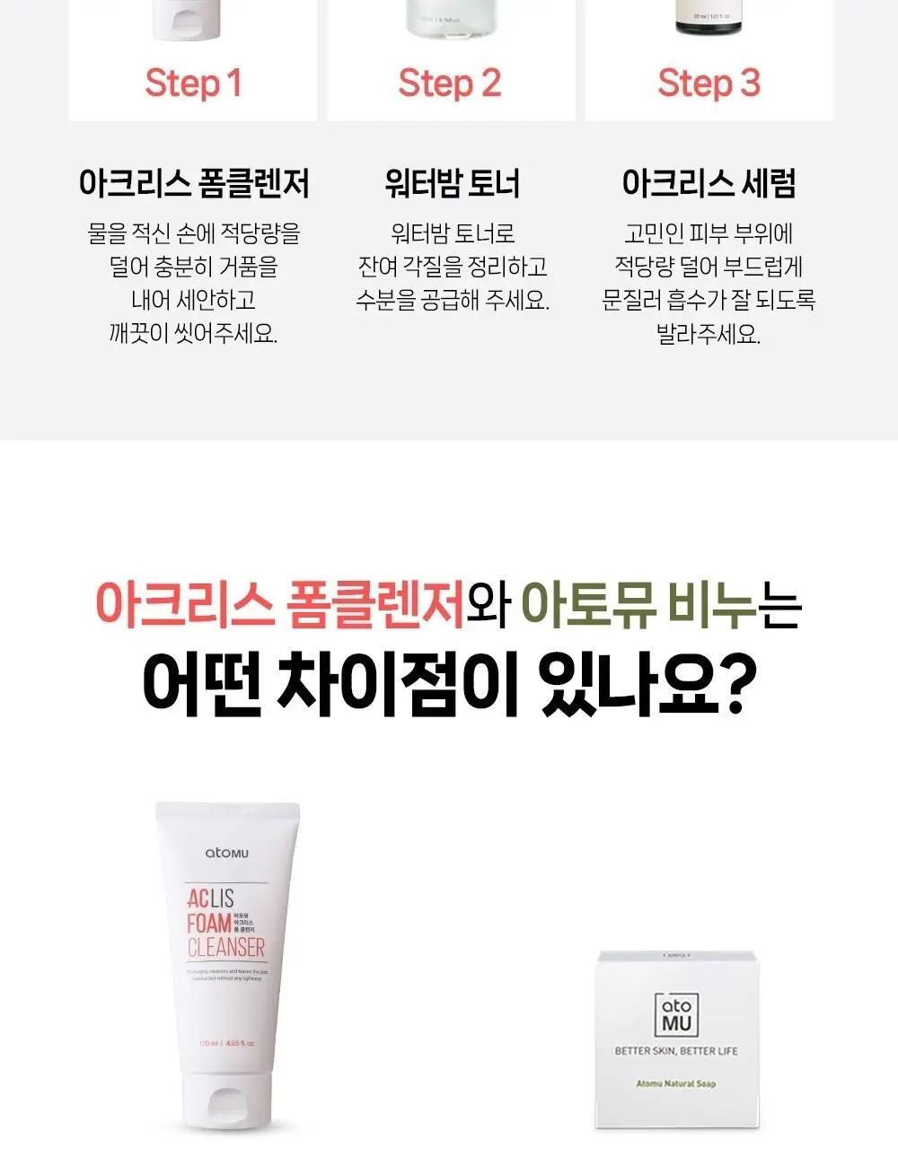 [여드름기능성/약알칼리성] 아토뮤 아크리스 폼클렌저 120ml 상세페이지 38